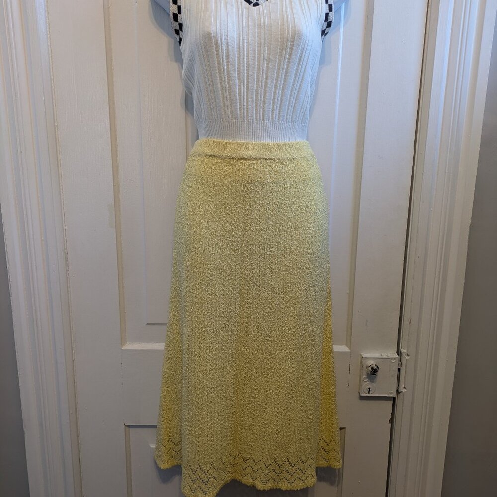 Vintage yellow knit skirt